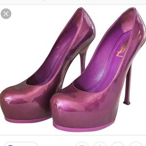 AUTHENTIC used YSL Tribute Patent pumps